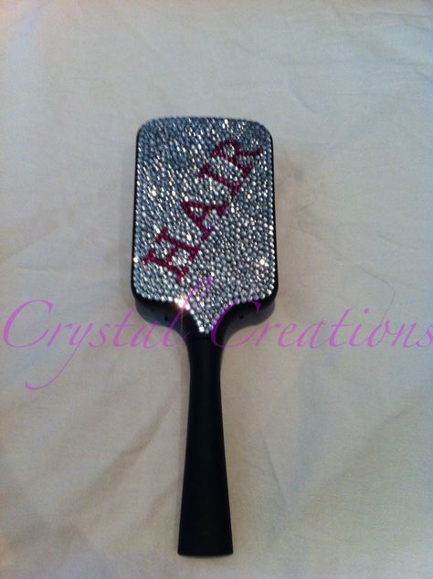 Swarovski and regular rhinestone hair brush Bling Hair Brush, Rhinestone Things, Hairstyle Tools, Rich Baddie, Baddie Stuff, Baddie Lifestyle, Bling Hair, Diy Bling, Hand Mirrors