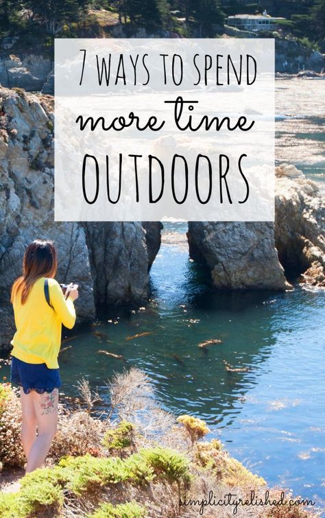 Going outside has been PROVEN to improve mental acuity, decrease stress, and even help with weightloss. Discover how to become a nature lover, even if it's not what you love right now. | 7 Ways to Spend More Time Outdoors Spend More Time Outside, How To Spend More Time Outside, Mental Health Plan, Cool Backyard, Spending Time Outside, Benefits Of Sports, Outdoors Ideas, Activities Outdoor, Wellness Selfcare