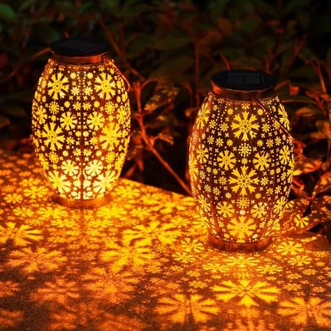 Solar Lanterns Outdoor, 2 Pack Solar Garden Lanterns Waterproof, LED Hanging Lanterns Solar Powered with Handle, Decorative Retro Metal Solar Lights for Patio Garden Decor, Walkway Gardening Gifts : Amazon.ca: Tools & Home Improvement Lantern Garden, Solar Garden Lanterns, Lanterns Outdoor, Solar Lanterns Outdoor, Solar Hanging Lanterns, Hanging Solar Lights, Moroccan Lantern, Solar Lights Outdoor, Pond Lights