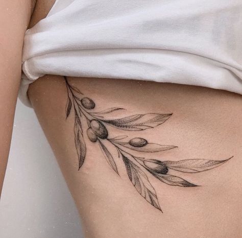 Olive Branch Elbow Tattoo, Olive Branch Back Tattoo, Italian Olive Branch Tattoo, Olive Plant Tattoo, Olive Branch Leg Tattoo, Mustard Flower Tattoo, Olive Branch Spine Tattoo, Olive Leaf Tattoo Design, Olive Leaves Tattoo