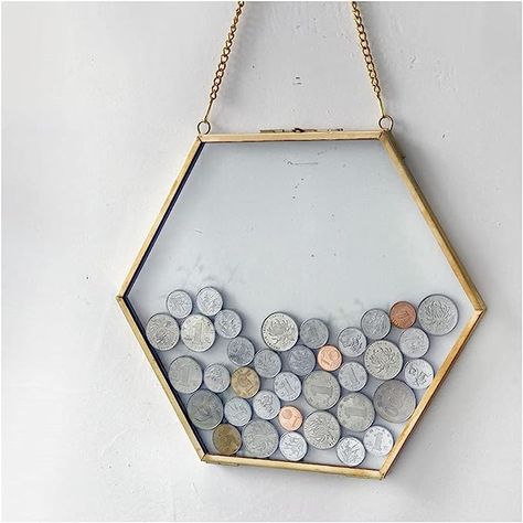 Amazon.com: Ebrima Gold Glass Frame for Coin Display, Wall Hanging Coin Collecting Holders, Currency Dollar Bill Collection Supplies Holders for Collectors, Glass Piggy Bank (Medium) : Office Products Hanging Glass Frames, Coin Display Case, Coin Frame, Coin Crafts, Souvenir Display, Challenge Coin Display, Foreign Coins, Coin Art, Coin Display