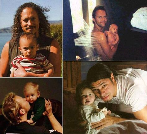 Metallica with their kids! :) Metallica Baby, Happy Father Day, Kirk Metallica, Metallica Band, Robert Trujillo, Ride The Lightning, Kirk Hammett, James Hetfield, Music Artwork