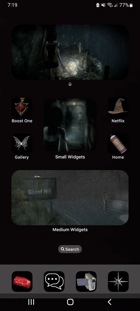 Silent Hill Homescreen, Grunge Phone Layout, Lockscreen Themes, Ipad Stuff, Icon Iphone, Halloween Layout, Phone Layouts, Ios Ideas, Phone Decor