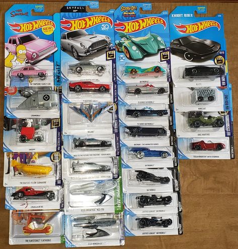 Various Mattel Hot Wheels cars collected from Movies and TV shows the last couple of years Hot Wheels Collection Room, Hotwheels Collections, Hot Wheel Collection, Toy Car Collection, Hot Wheels Collection, Hot Wheels Room, Hot Wheels Cars Toys, Tv Cars, Hot Weels