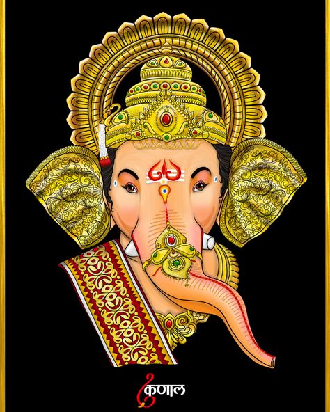 Ganpati Digital Art, Ganpati Illustration, Ganpati Sketch, Ganesh Ji Images, Ganpati Bappa Morya, Bappa Morya, Ganesh Art, Happy Ganesh, Face Illustration