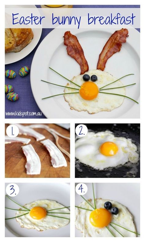 Easter Bunny Breakfast, Bunny Breakfast, Egg And Bacon, Fun Breakfast, Easter Breakfast, Easter Goodies, Peter Cottontail, Easter Food, God Mat