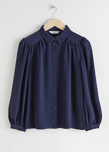 Classic Blouse, Silk Blouses, Crepe Blouse, Stitching Dresses, Women Blouses Fashion, Straight Clothes, Fashion Tops Blouse, Navy Blouse, Chic Blouses