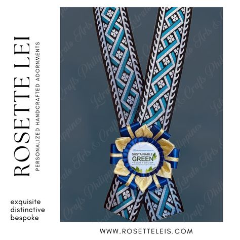 Throwback to the Sustainable Green Tech Forum in 2023, where our exquisite Rosette Lei added a touch of elegance and sustainability to the occasion. Our handcrafted accessory symbolizes affection and celebration, making it the perfect choice for prestigious events. Elevate your VIP events, graduations, and corporate gatherings with our personalized Rosette Lei, a modern twist on the traditional lei garland. Embrace sustainability and style with Rosette Lei by Letrato Arts & Crafts. Graduation Leis Diy Ribbons, Graduation Leis Diy, Garland Ribbon, Ribbon Lei, Graduation Leis, Ribbon Crafts Diy, Ribbon Garland, Green Tech, Guest Speakers