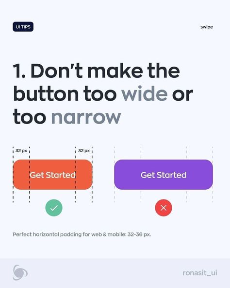 Create the perfect button with these 4 rules. #buttondesign #userexperience #webdevelopment #digitaldesign #uxdesign Ux Button Design, Figma Ux Design, Ux Design Tips, Web Design Buttons, App Button Design, Button Design Ui, Ui Button Design, Button Ui Design, Ui Ux Design App