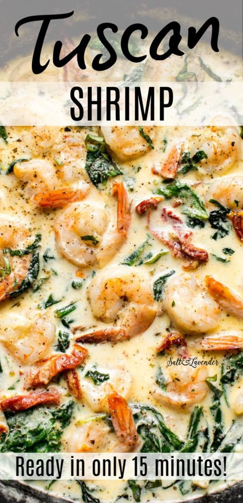 Creamy Garlic Tuscan Shrimp, Creamy Tuscan Shrimp, Shrimp And Spinach, Tuscan Shrimp, Shrimp Pasta Recipes Easy, Seafood Pasta Recipes, Best Seafood Recipes, Shrimp Recipes For Dinner, Seafood Market