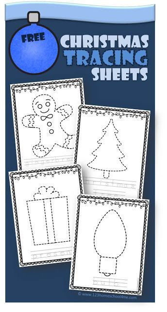 FREE Christmas Tracing Sheets - these 13 pages of Christmas themed tracing sheets are a great way for toddler, preschool, and kindergarten age kids to practice prewritting skills as they strengthen their fine motor skills. Christmas Tracing, 123 Homeschool 4 Me, Christmas Sheets, Christmas Learning, Christmas Units, Christmas Lesson, Tracing Sheets, Christmas Worksheets, Christmas Kindergarten