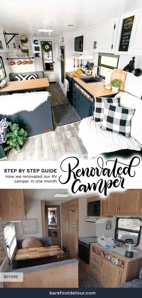 Camper Remodel On A Budget, How To Remodel A Camper, Motorhome Remodel, Glamper Camper, Rv Interior Remodel, Camper Trailer Remodel, Rv Renovation, Diy Camper Remodel, Remodel On A Budget