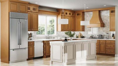 Charleston Toffee Lily Ann Cabinets, Affordable Cabinets, Honey Oak Cabinets, Kitchen Cabinets For Sale, Maple Kitchen Cabinets, Maple Kitchen, Rta Kitchen Cabinets, Oak Kitchen Cabinets, Brown Cabinets