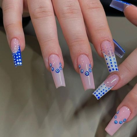 Spring Gel Nails, Evil Eye Nails, Gel Mani, Edgy Nails, Short Square Acrylic Nails, Cute Gel Nails, Nails Only, Long Square Acrylic Nails, Square Acrylic Nails