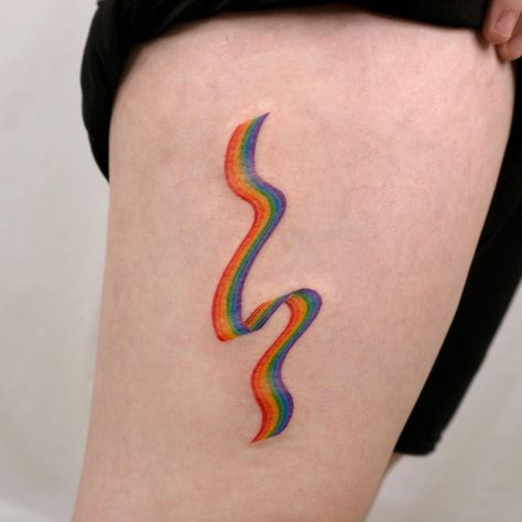 Pride Flag Tattoo, Lgbtq Tattoos, Lgbt Tattoo, Line Art Tattoo, Pride Tattoo, Tattoo Aesthetic, Omerta Tattoo, Flag Tattoo, Line Art Tattoos