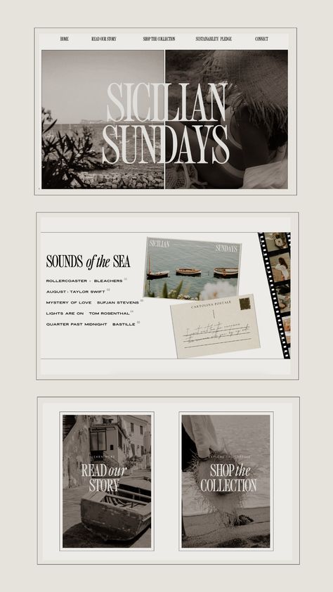 Discover the magic of minimalism and editorial style! ✨Transform your website with this stunning template design inspiration, perfect for creatives seeking a clean, elegant look.🖥️🤩 Line Website Design, Bright Website Design Inspiration, Website Design Vintage, Website Design Graphic Designers, Timeless Website Design, Brand Designer Website, Blog Page Web Design, Luxury Web Design, Swimwear Branding