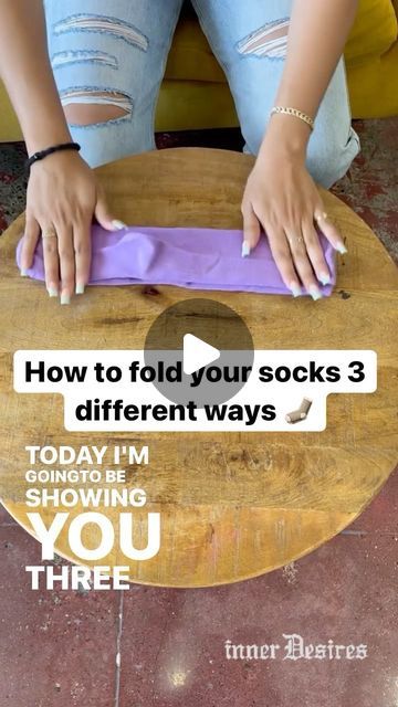 inner Desires on Instagram: "Gotta keep your suitcases organized all summer long with these 3 sock folding hacks 🔥   www.idoakland.com  #tutorials #viral #socks #foldingclothes #folding #foldingsocks #purplesocks #purple #foldingtutorial #foldinghacks" How To Fold Socks For Travel, Socks Folding Hacks, Fold Socks For Gift, Folding Baby Socks, How To Fold Long Socks To Save Space, How To Fold Crew Socks, Best Way To Fold Socks, How To Fold Socks For Gift, Folding Ankle Socks