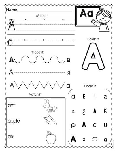 A-Z Letter Worksheets (Set 3) by True Teaching | TPT Abc Review Preschool Worksheets, Letters Worksheets Kindergarten, Letter A Activities For Preschool, Teaching Alphabet, Letter Worksheets Kindergarten, Alphabet Letter Worksheets, Pre K Worksheets, Letter Recognition Worksheets, Letter Worksheets For Preschool