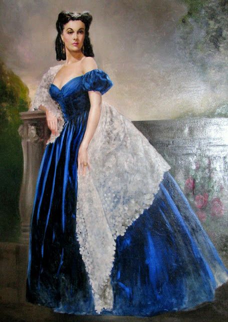 dresses from gone with the wind | Loveleigh Treasures: Gone With The Wind Celebration Ball!!! Gone With The Wind Dresses, Blue Velvet Gown, Scarlett O'hara, Vivien Leigh, Velvet Gown, Gone With The Wind, Historical Dresses, Vintage Hollywood, Hollywood Glamour