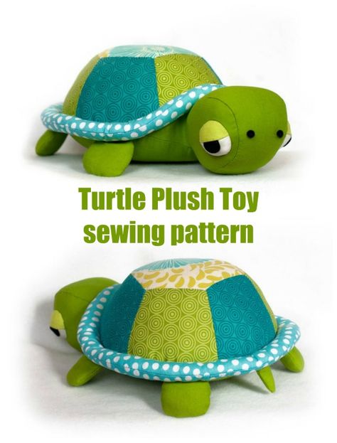 Turtle Plush Toy sewing pattern. We love to show you cute toy patterns for you to make for your kids, grandkids etc, and who doesn't like turtles. This really popular toy pattern designer says her Turtle pattern (a very huggable Tortoise to sew!) is suitable for any fabric. #SewModernKids #SewAToy #ToySewingPattern #SewATurtle #TurtleSewingPattern #SewATortoise #TortoiseSewingPattern Turtle Sewing Pattern, Diy Stuffed Animal, Stuffed Turtle, Teddy Ruxpin, Turtle Crafts, Teddy Bear Sewing Pattern, Felt Toys Patterns, Crochet Penguin, Crochet Pig