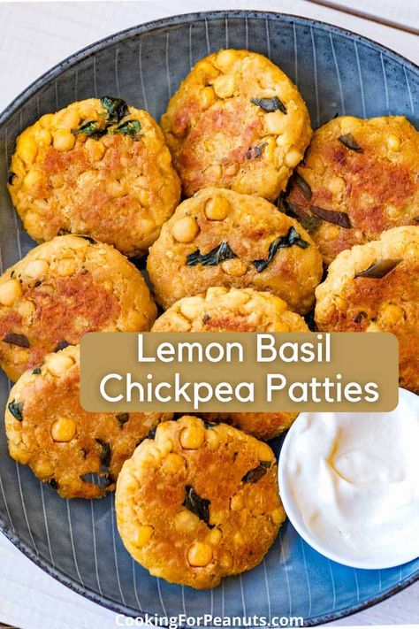 Lemon Basil Chickpea Patties Chickpea Patties Vegan, Chickpea Vegan, Delicious Burger Recipes, Blw Recipes, Chickpea Fritters, Vegan Patties, Chickpea Patties, Western Dishes, Plant Eater