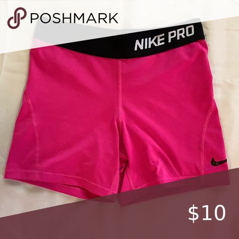 Hot Pink Nike Pro shorts Pink Nike Pros, Shorts Rosa, Strawberry Soda, Fashion Shoes Sandals, Preppy Clothes, Nike Pro Shorts, Pink Nike, Pink Nikes, Pink Outfits