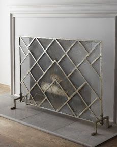 Geometric Fireplace Screen Geometric Fireplace, Modern Fireplace Screen, Decorative Fireplace Screens, Tv Over Fireplace, White Fireplace, Farmhouse Fireplace, Fireplace Screen, Fireplace Screens, Faux Fireplace