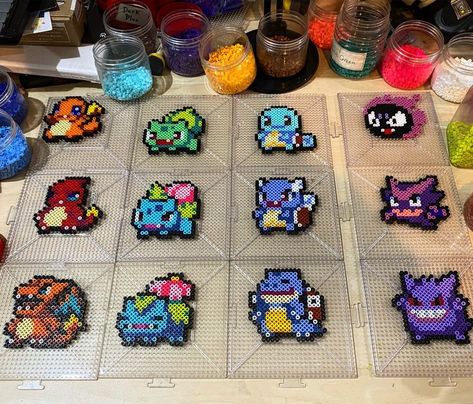 Fuse Beads Ideas, Bead Pokemon, Hama Beads Pokemon, Hama Beads 3d, Pokemon Perler, 151 Pokemon, Pokemon Bead, Hamma Beads Ideas, Pokemon Perler Beads