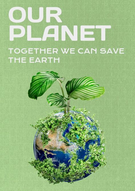 Our planet poster template, editable text & design | free image by rawpixel.com / Neww Agriculture Design, Planet Poster, About Nature, Nature Tree, Save Earth, Best Templates, Graphic Design Branding, Text Design, Poster Template