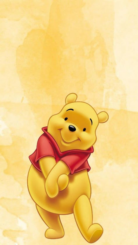 Whinnies The Pooh Wallpaper Cute, Disney Wallpaper Winnie The Pooh, Whiney The Pooh, Cute Yellow Wallpaper Iphone, Winnie The Pooh Lockscreen, Little Bear Cartoon, Winnie The Pooh Wallpaper, Yellow Cartoon Characters, Pooh Wallpaper