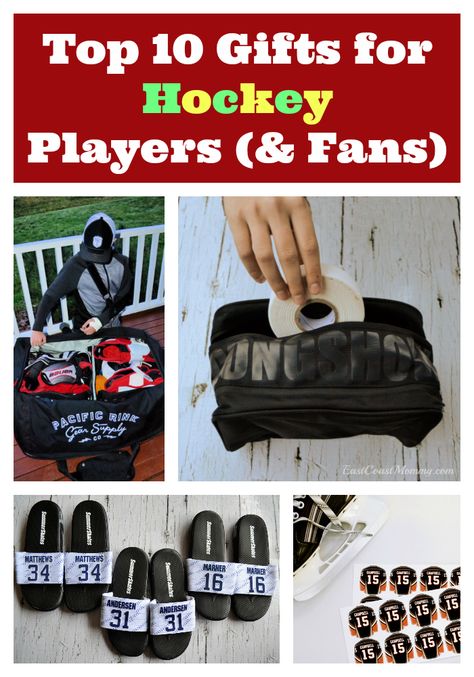 This is a great resource if you have a hockey player (or fan) on your Christmas list. I love ALL the items on this list. #HockeyMom #HockeyGiftIdeas Hockey Gifts For Team Diy, Hockey Tournament Raffle Ideas, Hosting A Hockey Tournament, Hockey Survival Kit Gift Ideas, Hockey Team Manager Ideas, Hockey Billet Family Gifts, Hockey Penalty Box Diy, Hockey Mom Survival Kit, Hockey Team Tournament Ideas