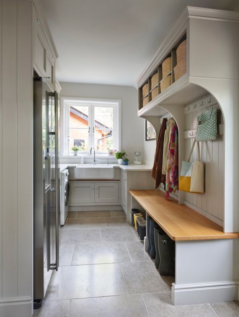 Narrow Utility Room, Narrow Utility Room Ideas, Boot Room Storage, Utility Room Ideas, Boot Room Utility, Utility Room Storage, Small Utility Room, Utility Room Designs, Large Fridge