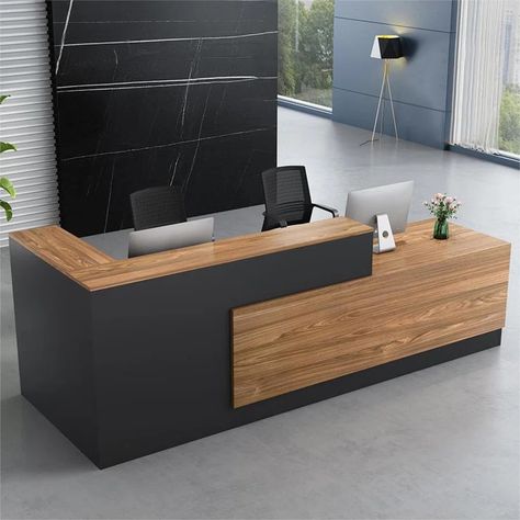 fangqiren Simple Modern Company Reception Desk 2 Person Rectangular Laminate Reception Desk | Wayfair Contemporary Office Reception, Modern Office Reception Desk, Reception Area Chairs, Company Reception, Modern Office Reception, Retail Reception Desk, Office Reception Desk, Wood Reception Desk, Salon Reception Desk