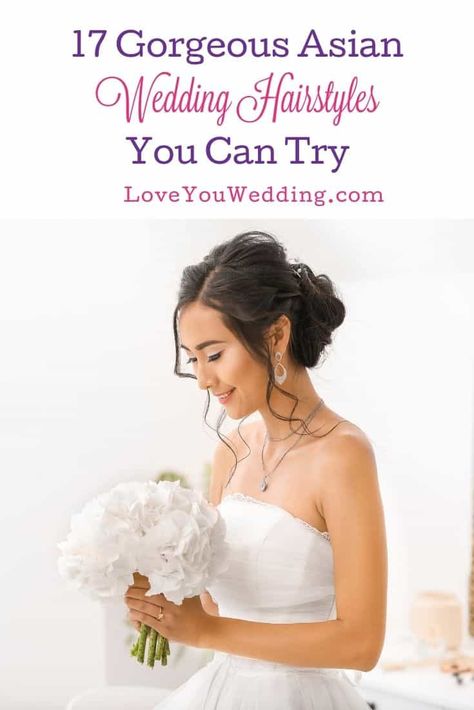 17 Best Asian Wedding Hairstyles for Brides to Try in 2021 Wedding Hair Updo Asian, Asian Wedding Hairstyles Updo, Bridesmaid Hairstyles Asian Hair, Filipino Wedding Hairstyles, Updos For Asian Hair, Asian Bridesmaid Hairstyles, Bridal Hairstyles Asian Hair, Asian Hair Updo Wedding, Asian Hairstyles Wedding