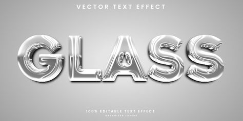 Glass Typography, Mirror Text, Happy New Year Text, Glass Font, New Year Text, Merry Christmas Text, Logo Typography, Christmas Text, Perfume Packaging