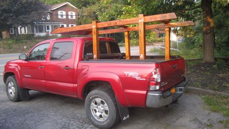 Truck Bed Kayak Rack, Canoe Outfit, Kayak Rack Diy, Diy Canoe, Kayak Rack For Truck, Canoe Rack, Truck Roof Rack, Adventure Vehicle, Truck Bed Rails