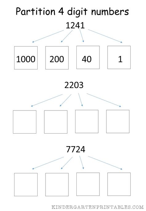 Partition 4 digit numbers worksheet free printables  Partition 4 Digit Numbers worksheet 4 Digit Place Value Worksheets, 4 Digit Numbers Worksheet, Mathematics Preschool, Year 4 Maths, Math Division Worksheets, Place Value Worksheets, Numbers Worksheet, Maths Paper, Vowel Worksheets