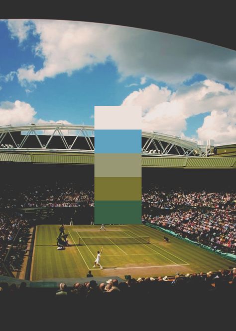 Color palettes: Grand Slam Centre Courts (Rod Laver Arena, Phillippe Chatrier Court, Centre Court, Arthur Ashe Stadium) #Tennis Soccer Color Palette, Tennis Color Palette, Football Inspiration, Rod Laver Arena, Rod Laver, Arthur Ashe, Stadium Design, Sports Stadium, Daily Ui