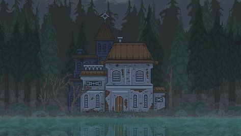 pixel_art wallpaper Victorian Pixel Art, Mansion Aesthetic, Haunted Mansion, Victorian Era, Game Design, Art Wallpaper, Game Art, Pixel Art, Art Style