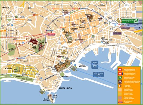 Naples tourist attractions map Naples Map, Italy Tourist Attractions, Italy Tourist, Sightseeing Bus, Sorrento Italy, Tourist Map, Italy Map, Naples Italy, Europe Travel Destinations