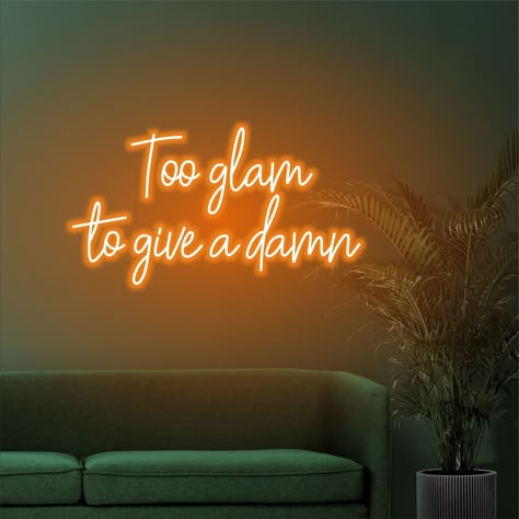 Unleash your inner diva with our "Too Glam to Give a Damn" Neon Sign. This bold and vibrant sign is a statement piece that radiates confidence and attitude, perfect for adding a touch of glam to your home, salon, or boutique. We fulfill CUSTOM ODERS of any complexity. Just message us 💌 ⚡Package includes: 1 neon sign. Chrome-plated wall mounts with a remote control. 12V Power adapter (AC110-240V). Remote control - dimmer for adjusting flicker modes, brightness, and on/off. Adapter from European plug to US plug. 🚚Payment methods and Shipping: You can pay through PayPal. No registration is required; just enter your credit card information. Current production time is 1-2 weeks. FREE INTERNATIONAL SHIPPING 10-24 days (to the USA and other countries). ✅Advantages: Lifespan up to 50,000 hours. Saloon Aesthetic, Neon Sign Salon, Special Occasion Quotes, Glam Aesthetic, Salon Suites, Wall Mounts, Salon Interior Design, Blue Lotus, Home Salon