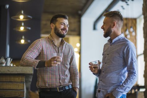 Man with his friend holding glass of whiskey at bar Photo | Free Download Man Drinking Whiskey, Holding Whiskey Glass Pose, Chat Line, Dating Tips For Men, Krishna Photos, Man Standing, Male Poses, Dating Tips, Photo Editing Software