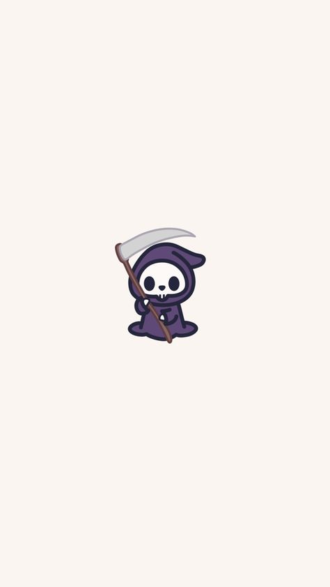 Cute grim reaper in purple robes with scathe Reaper Cartoon, Grim Reaper Cartoon, Grim Reaper Drawing, Cute Grim Reaper, Reaper Drawing, Badass Drawings, Grim Reaper Tattoo, Reaper Tattoo, Halloween Wallpaper Iphone Backgrounds