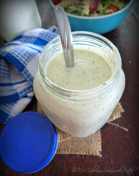 My Homemade Buttermilk Ranch Dressing - DIY is one of the best Ranch Dressing recipes you'll ever get your hands on to date; combining buttermilk, sour cream, mayonnaise, garlic, fresh herbs such a... Best Ranch Dressing, Gf Sides, Salsa Ranchera, Ranch Dressing Dip, Ranch Dressing Recipe Homemade, Buttermilk Ranch Dressing, Buttermilk Ranch, Ranch Dressing Recipe, Paleo Salads