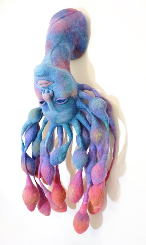 Soft Sculpture Art, 3d Figures, Textile Sculpture, Needle Felting Tutorials, Textile Fiber Art, Hand Dyed Wool, Felting Tutorials, Soft Sculpture, Wet Felting