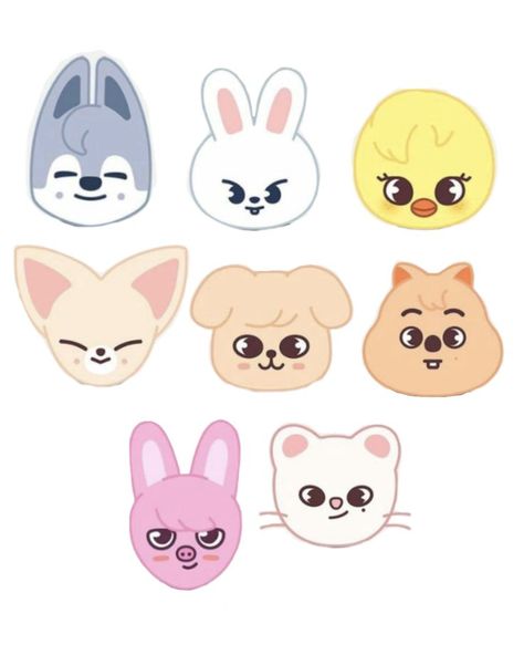 Kids Zoo, Kpop Diy, Kpop Drawings, Face Stickers, Skz In Cute, Animal Faces, Simple Doodles, Felix Stray Kids, Crazy Kids