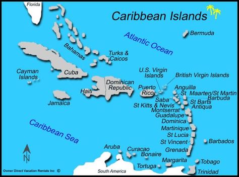 List All Caribbean Islands | Caribbean Islands Map Guadalupe Caribbean, Caribbean Islands Map, Cuba Island, Caribbean Islands Vacation, Bahamas Honeymoon, The Caribbean Islands, Carribean Cruise, Island Map, Caribbean Vacations