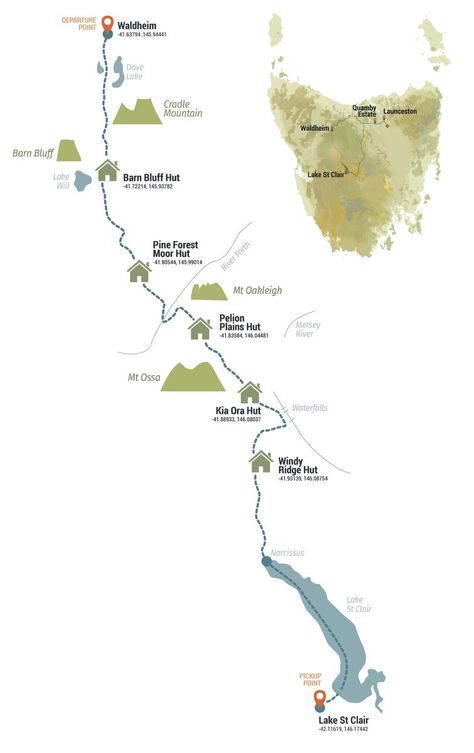 Cradle Mountain Huts Walk: The Overland Track, Tasmania Overland Track Tasmania, Illustrator Ideas, Cradle Mountain, Gone Days, Masters Thesis, Hiking Adventures, Mountain Huts, Hiking Map, Temperate Rainforest