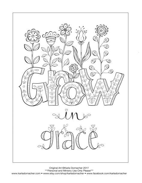 Growing in Grace Artist Table, Inspirational Drawings, Journaling Printables, Bible Journaling Printables, Bible Verse Coloring Page, Scripture Coloring, Zentangle Doodle, Study Art, Bible Verse Coloring