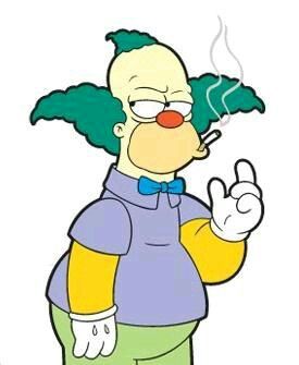 Crusty Simpsons Tattoo, Holly Pictures, Krusty The Clown, Clown Paintings, Simpsons Drawings, Clown Tattoo, Simpsons Characters, Prismacolor Art, Hippie Painting